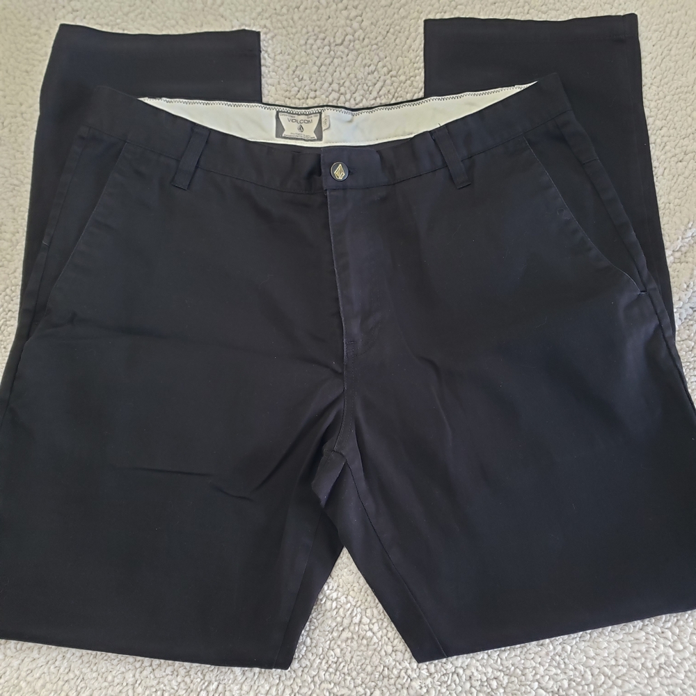VOLCOM Black Slim Straight Chino Pants | Mens 36 x 32